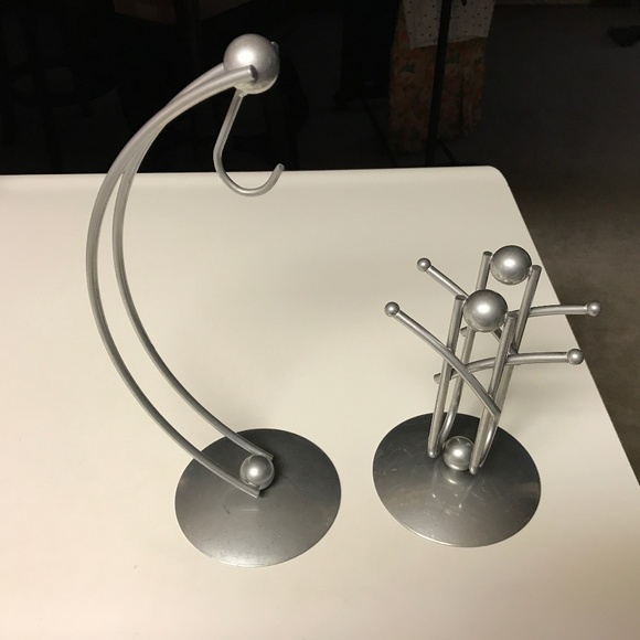 Napkin & Banana holders Pewter Silver Chrome Toned - Picture 1 of 8